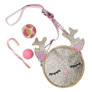 NEW Gold Glitter Reindeer Crossbody Bag